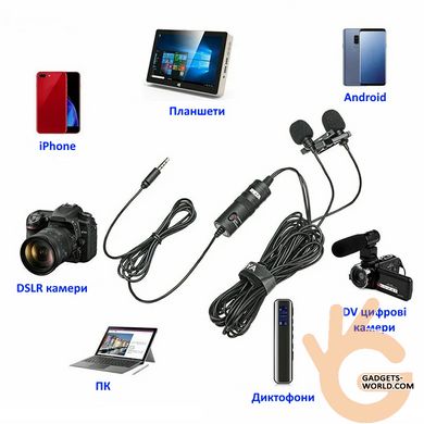 Петличный стерео активный микрофон BOYA BY M1DM V2.0, петличка БОЯ для камеры и смартфона. 100% ОРИГИНАЛ!