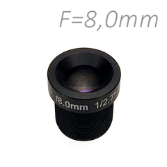 Об'єктив для камер спостереження фіксований Z-Ben MINI-8, M12 F=8 мм, кут огляду 33x25°, F 2.0 1/3"