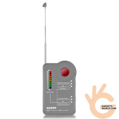 Детектор прослушки професійний BEMDEKE SQ909, пошук радіопередавачів, прихованих камер, жучків до 8.5 ГГц