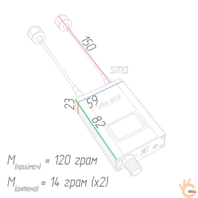Kimpok KP-R7200 FPV приёмник 6.1&ndash;7.2 GHz 64 Ch (6110&ndash;7210 MHz) для дронов, AV-выход, 7&ndash;36 V