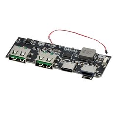 Модуль PCB PowerBank QC4.0/3.0 Type-C 2*USB 5В 4.5А для саморобних повербанків, захист струму та t° NNAT-PB4