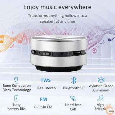 Виброколонка - резонансный динамик c Bluetooth подключением + FM, мощностью 3 Вт Adin BT3W Новинка!