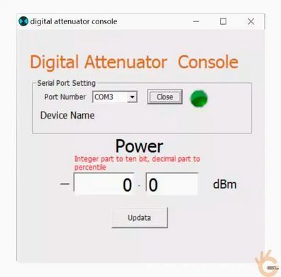 Аттенюатор цифровой программируемый с LCD 9 кГц - 6 ГГц 1-31 дБ до 1000 мВт JUNTEK JDS-A6G на чипе PE43703