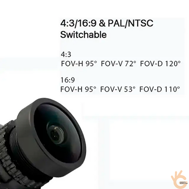 FPV CVBS відеокамера Foxeer Mini Cat 4, 1200TVL, з сенсором нічного бачення Starlight 0.00001Lux, 4,6&ndash;20В, OSD