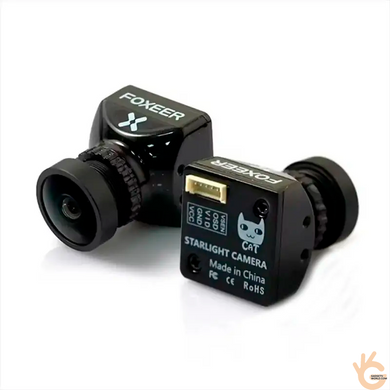 FPV CVBS відеокамера Foxeer Mini Cat 4, 1200TVL, з сенсором нічного бачення Starlight 0.00001Lux, 4,6&ndash;20В, OSD