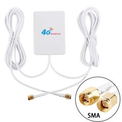 Планарна патч антена 4G MIMO із SMA штекерами та кабелем 2м, 700-2700МГц 5дБ WavLink SMA/4G