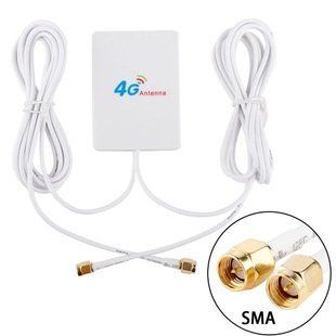 Планарная патч антенна 4G MIMO с SMA штекерами и кабелем 2м, 700-2700МГц 5дБ WavLink SMA/4G
