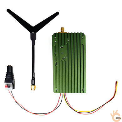 Kimpok KP-T1580B FPV передатчик 1.5GHz 8W 8Ch (1505-1680MHz) для дронов, AV вход, 10-36V