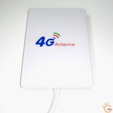 Планарная патч антенна 4G MIMO с SMA штекерами и кабелем 2м, 700-2700МГц 5дБ WavLink SMA/4G