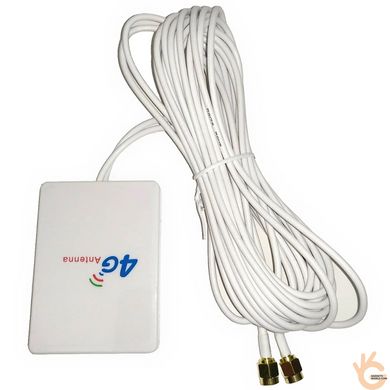 Планарная патч антенна 4G MIMO с SMA штекерами и кабелем 2м, 700-2700МГц 5дБ WavLink SMA/4G