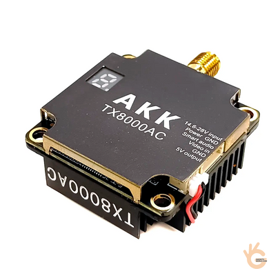 AKK TX8000AC FPV відеопередавач-модуль 5.8GHz 8W (5 рівнів) 96Ch (4900&ndash;6060MHz) для дронів, OSD AV, 14&ndash;28V