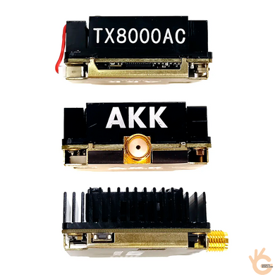 AKK TX8000AC FPV відеопередавач-модуль 5.8GHz 8W (5 рівнів) 96Ch (4900&ndash;6060MHz) для дронів, OSD AV, 14&ndash;28V