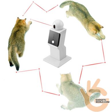 Іграшка для кішок і собак, робот лазерний проектор, 3 режими руху Pet Crazy Laser живлення від батарейок