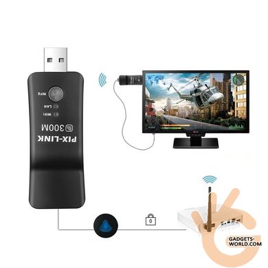 USB LAN WiFi репитер PIXLINK LV-UE01 300M, универсальный заменитель USB WiFi адаптеров для любых SmartTV