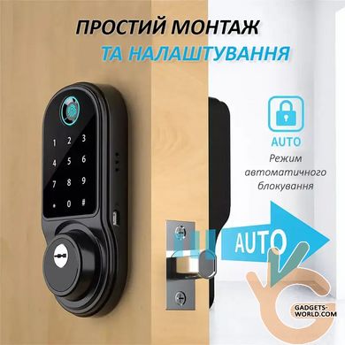Электронный замок с отпечатком пальца на входную дверь KINGNEED F31, Bluetooth сенсорная клавиатура, App TUYA