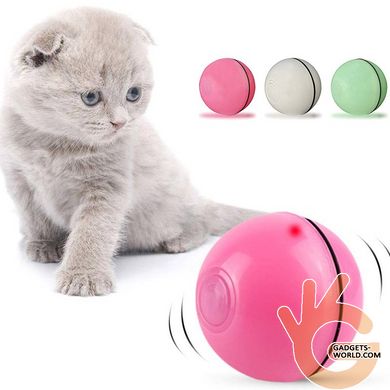 Іграшка для кішок і собак, м'ячик-робот, що рухається з LED підсвічуванням Pet Ball D8 перезаряджається USB
