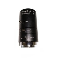 Варіофокальна лінза об'єктив для камер відеоспостереження 6-60мм CS F1.8 1/3" 51.5° -6.0° HQCAM CS 6-60
