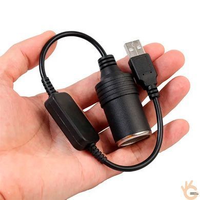 Кабель-преобразователь напряжения от PowerBank Ningbo 12CS, вход USB 5 В, выход 12 В 1 А, разъем прикуривателя