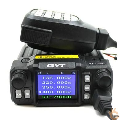 Рация автомобильная QYT KT-7900D + USB кабель, 4 диапазона VHF/UHF, 10/25W, 200ch, FM радио, до 30км! ОРИГИНАЛ