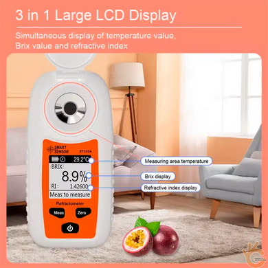 Цифровой рефрактометр SMART SENSOR ST335A измерение содержания сахара в соках и напитках, диапазон 0&ndash;35% Brix