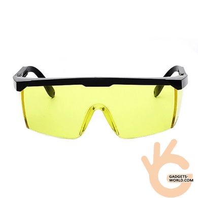 Захисні окуляри жовті/зелені/червоні від лазера синього/червоного/зеленого спектру FUERS GLS-3, бюджетна ціна!
