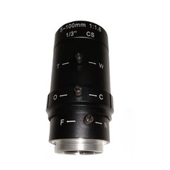 Вариофокальная линза объектив для камер видеонаблюдения 5-100мм CS F1.8 1/3” 46.2°-2.4° HQCAM CS 5-100
