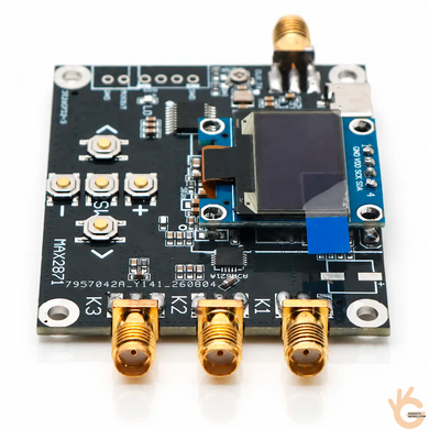 Генератор ВЧ-сигналів JUNTEK HT009A з атенюатором, OLED-дисплеєм і мікросхемами MAX2871 + Si5351