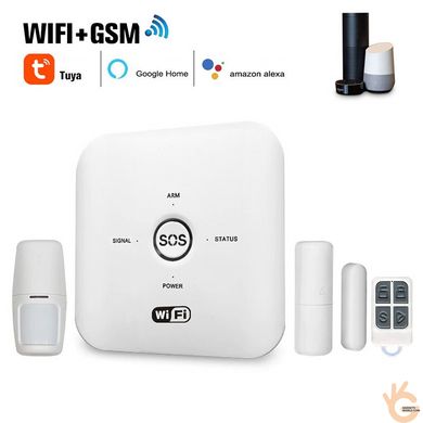 Сигналізація WiFi GSM KONLEN TUYA MINI, бюджетний русифікований комплект для будинку. Подвійний канал захисту!