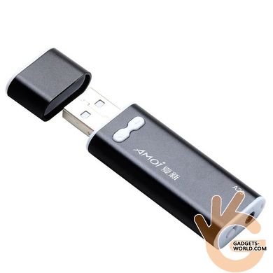 Флешка диктофон MP3 плеер с датчиком звука Amoi A29, 8 Гб, до 25 часов записи, VOX, штамп времени