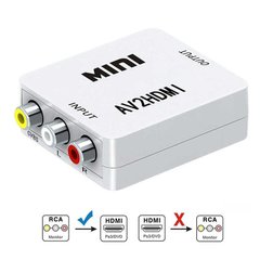 AV в HDMI адаптер KENVS AV2HDMI, конвертер AV (RCA) сигнала в HDMI для подключения CCTV аппаратуры к HDMI TV