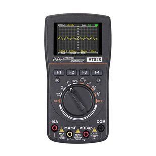Мультиметр з осцилографом автоматичний JUNTEK ET828, 2.5Msps, LCD 240x320, щупи та чохол у комплекті Новинка!