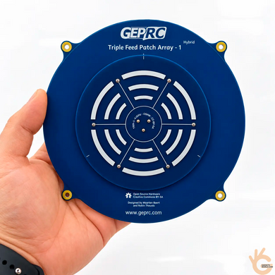 Планарна FPV-антена GEPRC Triple Feed Patch Array, 5,8 ГГц, 14,4 дБі, 30&deg;, 2 &times; SMA, RHCP/LHCP, для FPV-дронів