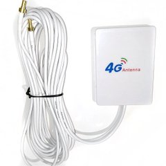Планарная патч антенна 4G MIMO с CRC9 штекерами и кабелем 2м, 700-2700МГц 5дБ WavLink CRC9/4G
