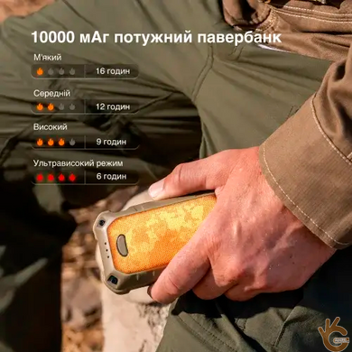 Військовий повербанк-грілка для рук 10 А/год із QC та ліхтариком Ocoopa Powerbank UT4 Extreme Military