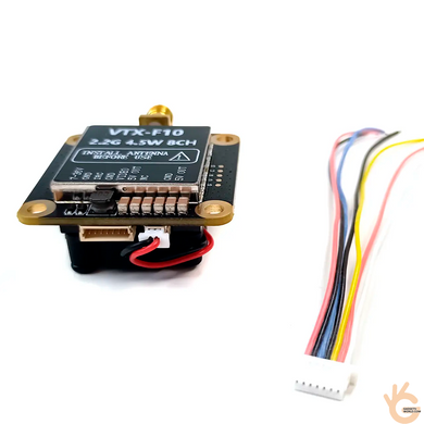 Kimpok KP-T2245 FPV передатчик-модуль 2.2GHz 4.5W (3 уровня) 8Ch (2000-2280MHz) для дронов, AV вход, 7-36V