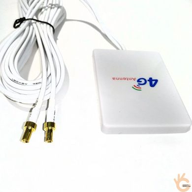Планарная патч антенна 4G MIMO с TS9 штекерами и кабелем 2м, 700-2700МГц 5дБ WavLink TS9/4G