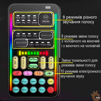 Змінювач голосу з 16 режимами зміни голосу та 8 звуковими ефектами VoiceChangerNewgood I9