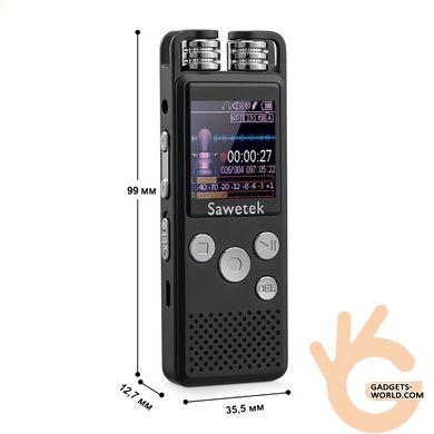 Професійний цифровий диктофон для журналіста Sawetek GS-R07, 16 Гб пам'яті