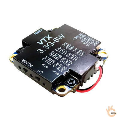 Kimpok KP-T3360 FPV передавач-модуль 3.3 GHz 6 W (5 рівнів) 16 Ch (3310&ndash;3495 MHz) для дронів, AV-вхід, 7&ndash;36V