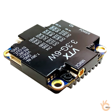 Kimpok KP-T3360 FPV передавач-модуль 3.3 GHz 6 W (5 рівнів) 16 Ch (3310&ndash;3495 MHz) для дронів, AV-вхід, 7&ndash;36V