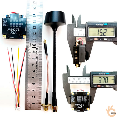 Kimpok KP-T3360 FPV передавач-модуль 3.3 GHz 6 W (5 рівнів) 16 Ch (3310&ndash;3495 MHz) для дронів, AV-вхід, 7&ndash;36V