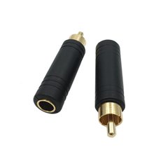 Аудио переходник Jack 6.3 мм 3 pin - RCA для микрофона, наушников позолоченный высокого качества Protech J63