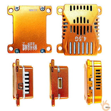 Kimpok KP-T4525 FPV передатчик 4.5 GHz 2.5 W (2 уровня) 16 Ch (4500&ndash;4685 MHz) для дронов, AV вход, 7&ndash;36 V