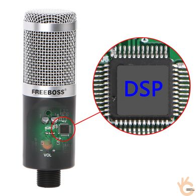 Мікрофон USB для блогерів і діджеїв FREEBOSS W03 цифрова якість, вихід для навушників + тринога в подарунок