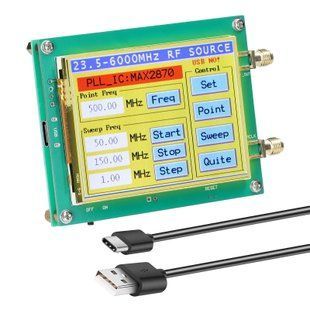 Генератор ВЧ сигналів JUNTEK JDS6G цифровий DDS 23,5 - 6000 МГц, сенсорний LCD, PLL чіп MAX2870, модуль PCB