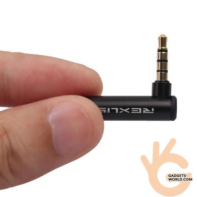 Аудіо перехідник 3.5 мм 4 pin кутовий для гарнітур - навушників REXUS A3